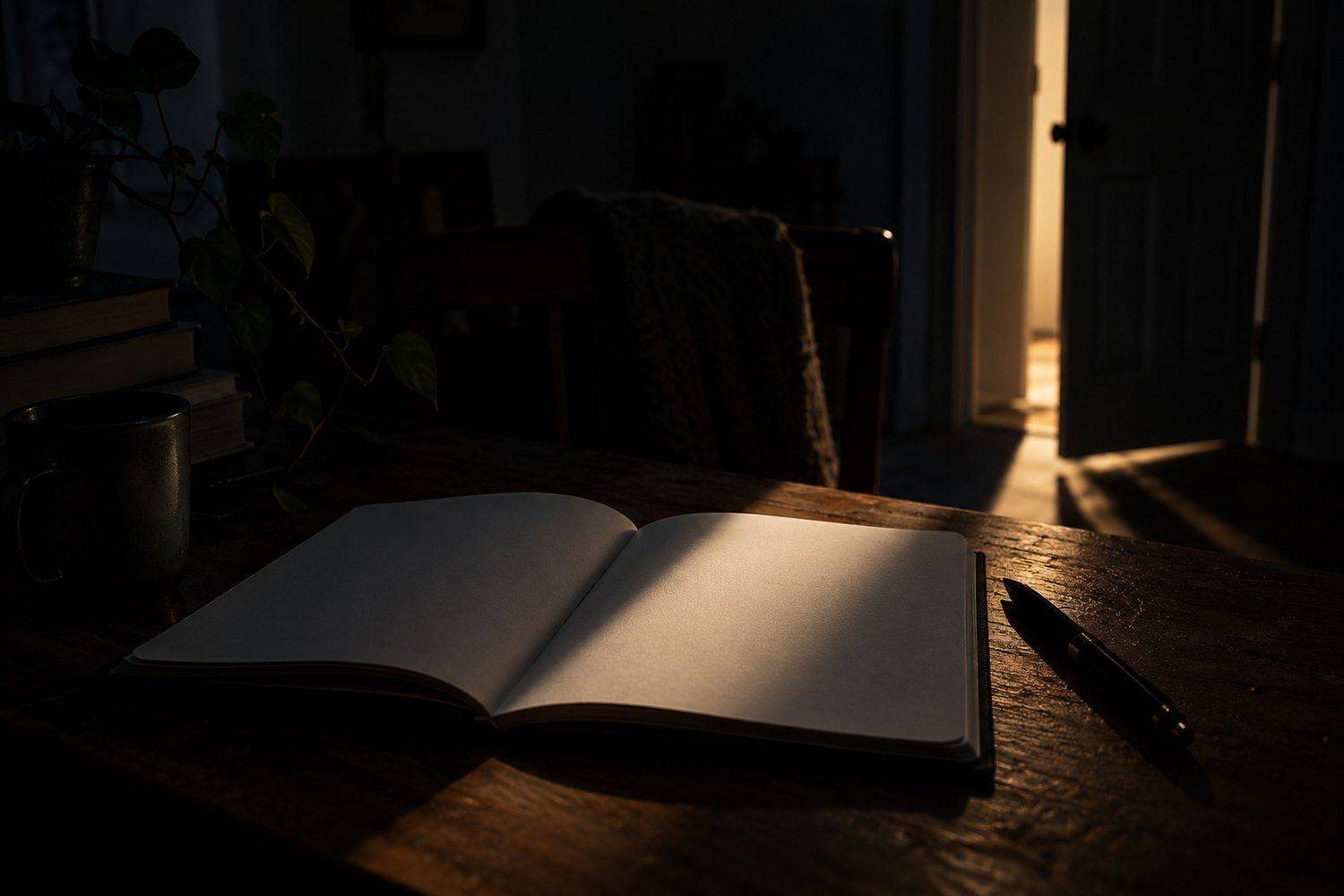 Illustrazione editoriale dedicata alla paura nella scrittura poetica